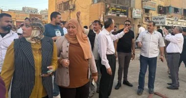 محافظ سوهاج يتابع جهود السيطرة على حريق برج معهد الاتصالات باستخدام 8 سيارات إطفاء متخصصة في موقع الحادث