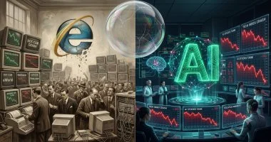 هل بدأت فقاعة الذكاء الاصطناعي تأخذ نفس مسار فقاعة الإنترنت التي اجتاحت العالم في أوائل الألفية الجديدة